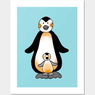 cute penguin family Posters and Art